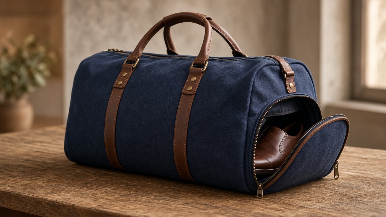Weekend Duffel: Shoe Pocket and Logo Embroidery for Wholesale